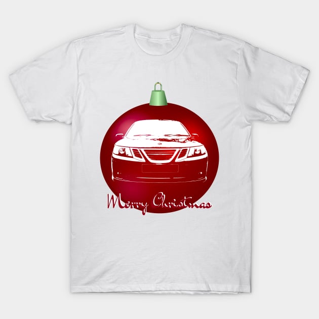 Saab 9-3 Swedish classic car monoblock Christmas ball special edition T-Shirt by soitwouldseem